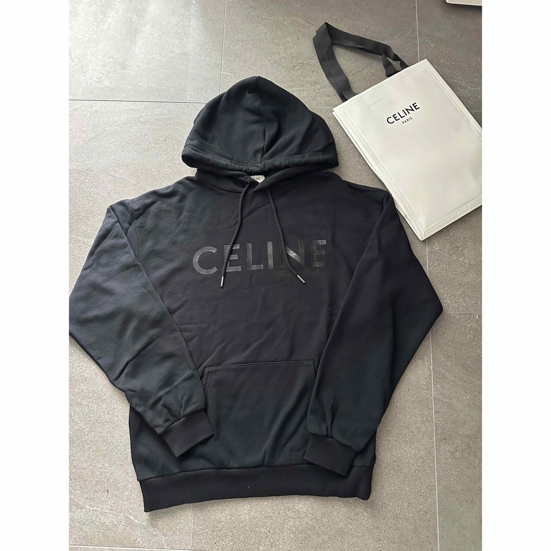 CELINE 完売セリーヌ ビニルフーディ 黒 S パーカー　スウェット