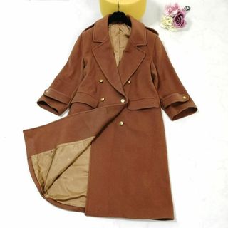 極美品✨DAKS レディース アンゴラ ロングコート ライトパープル XL