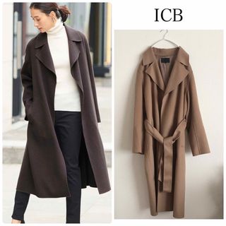 【極美品】大きいサイズ　ICB スタンドカラーコート　ロング丈　Aライン　3XL