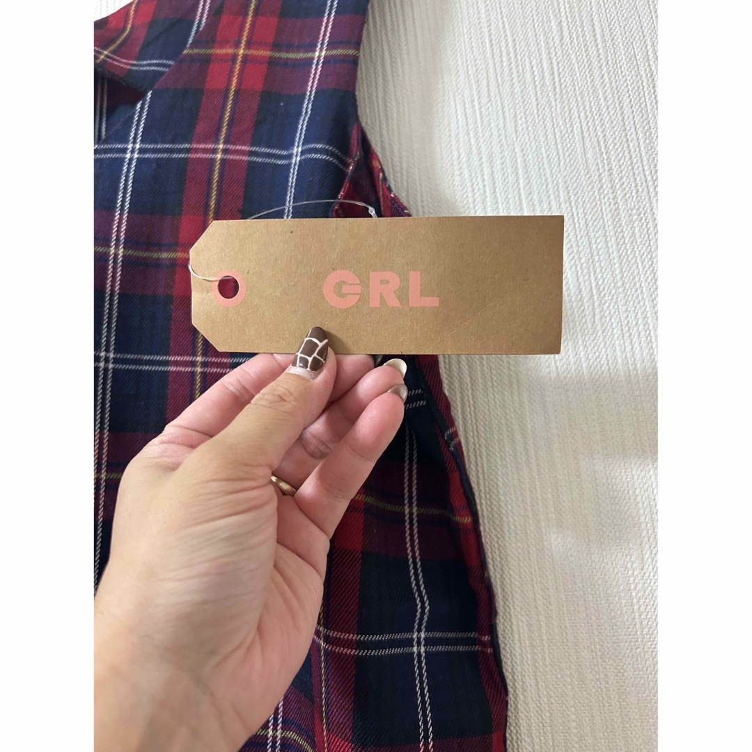 GRL(グレイル)の新品未使用　GRL  チェック柄ワンピース　ワンピース　Lサイズ　秋服 レディースのワンピース(ひざ丈ワンピース)の商品写真