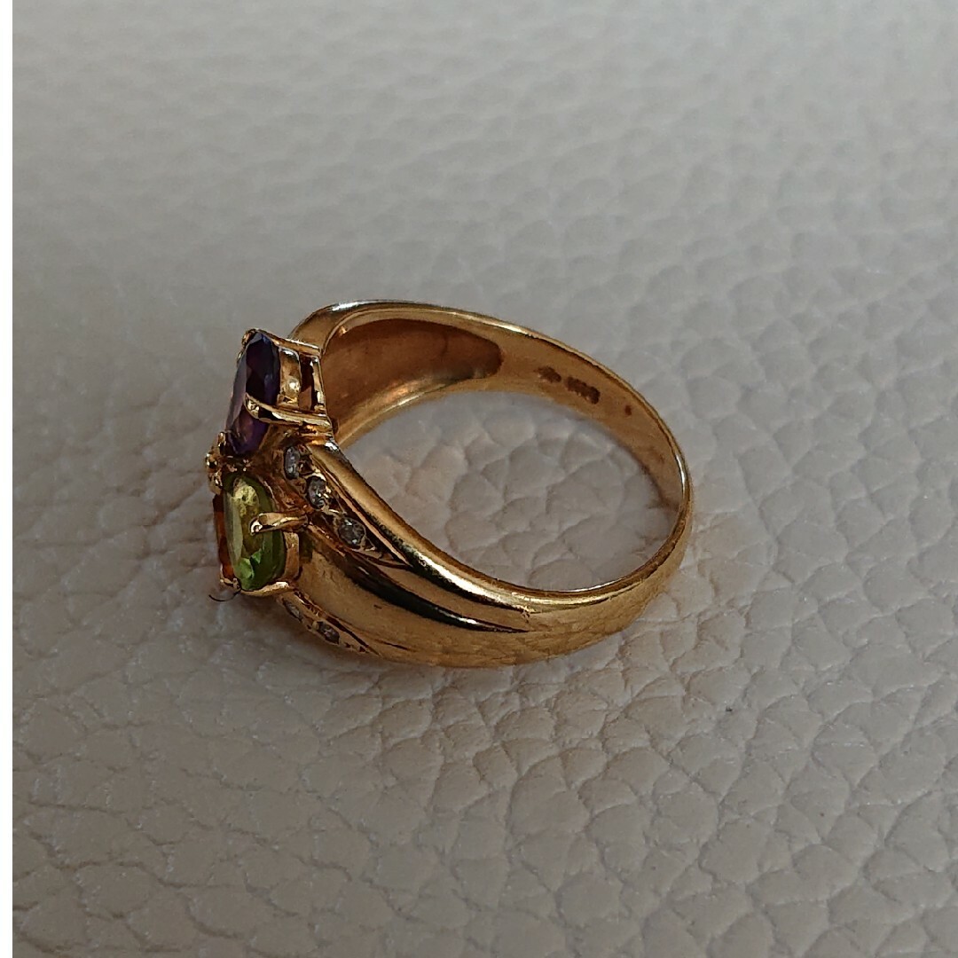 K18  お花リング🏵️   ダイヤモンド マルチカラー レディースのアクセサリー(リング(指輪))の商品写真