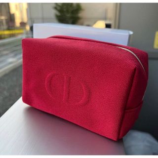 クリスチャンディオール(Christian Dior)の新品　ディオール   ノベルティ　スクエア　ポーチ　レッド　正規品(ポーチ)