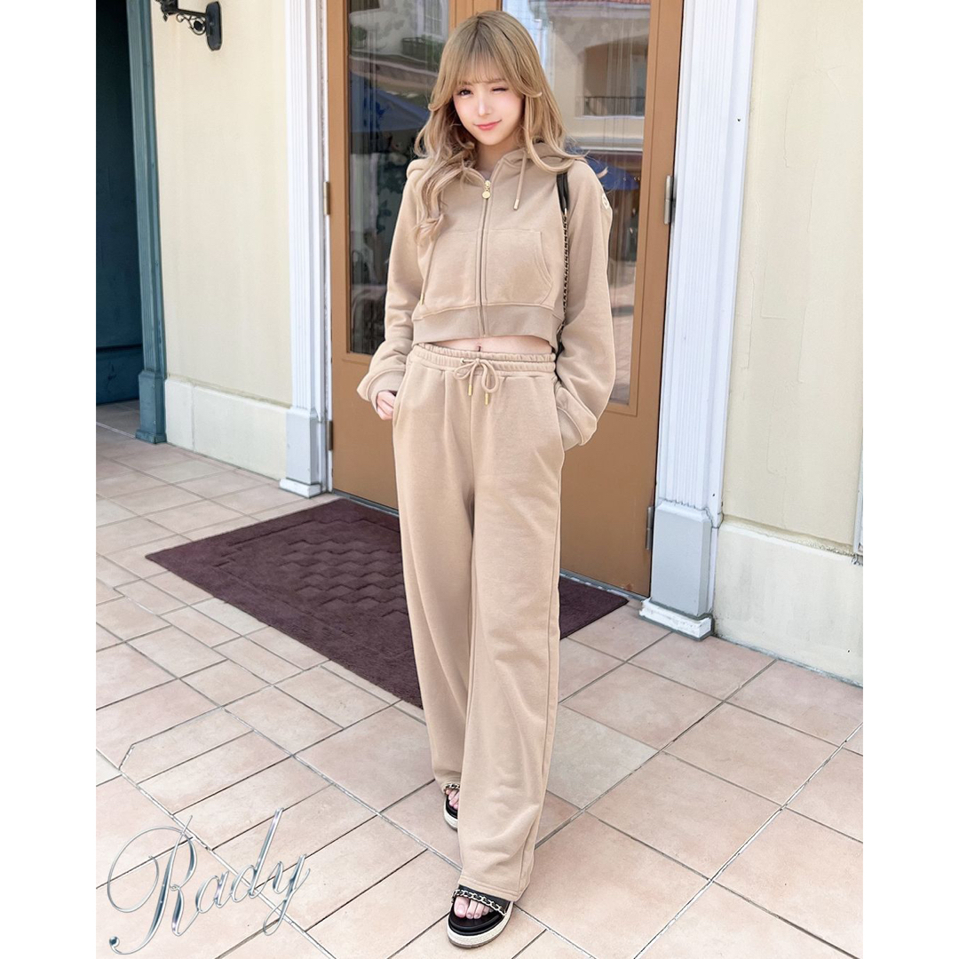 rady ワイドパンツ パーカー セットアップ ベージュ S | フリマアプリ ラクマ