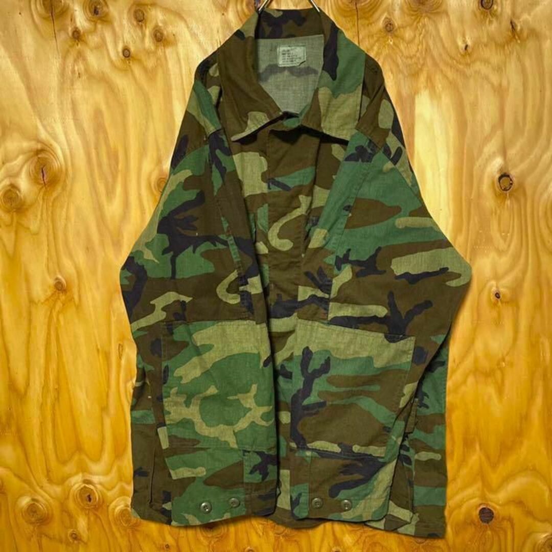 カモフラ ウッドランド 迷彩 総柄 USA古着 90s ミリタリー シャツ 長袖