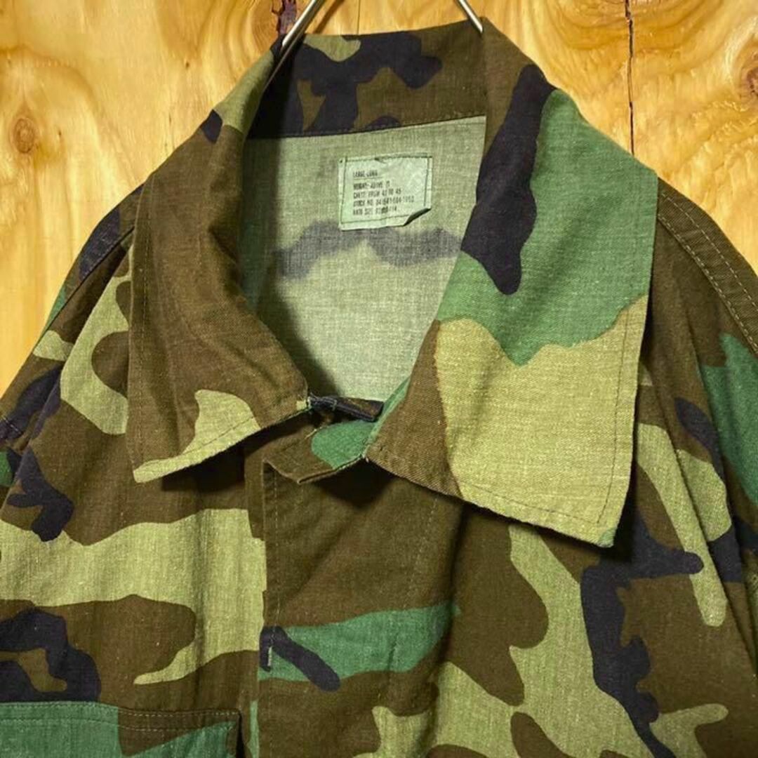 カモフラ ウッドランド 迷彩 総柄 USA古着 90s ミリタリー シャツ 長袖