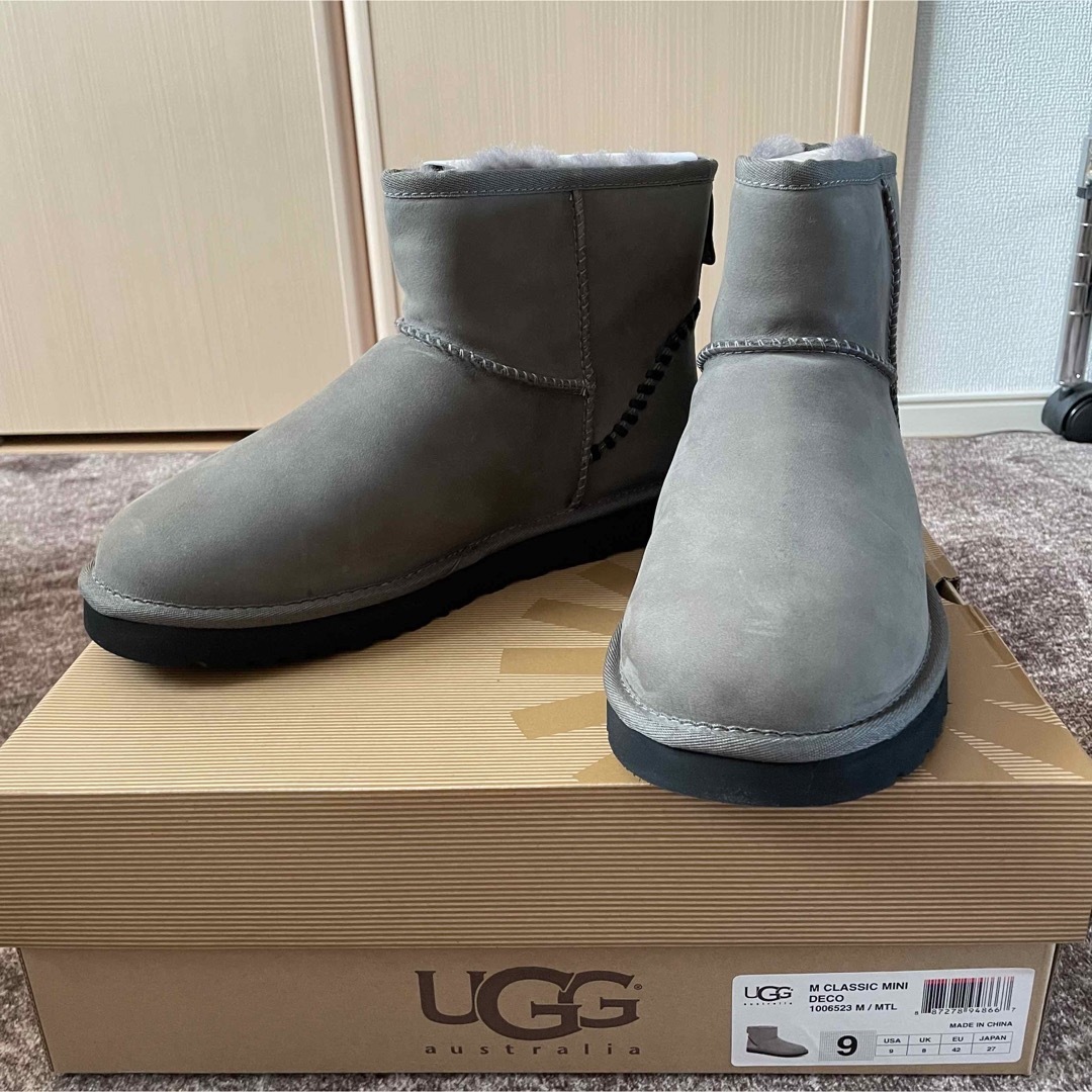 【新品未使用】UGG ムートンブーツ クラシック ミニ デコ 27.0 グレー