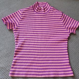 ポールスミス(Paul Smith)のPaul Smith   ﾎﾞｰﾀﾞｰﾘﾌﾞﾆｯﾄハイネック半袖(Tシャツ(半袖/袖なし))