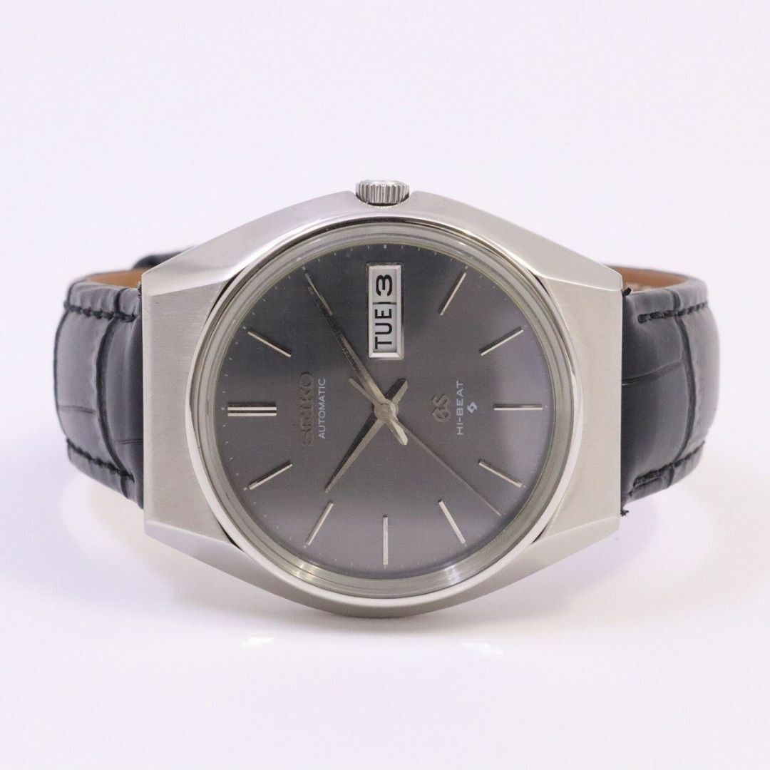 SEIKO グランドセイコー 56GS ハイビート 自動巻き メンズ 腕時計 デイデイト グレー格子柄文字盤 社外ベルト 5646-8000 1