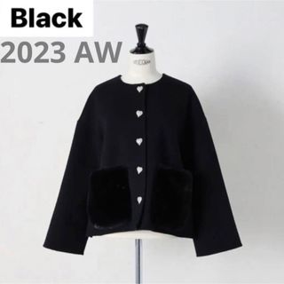 新品タグ付gypsohila Fur Pocket River Coat ハート(ノーカラージャケット)