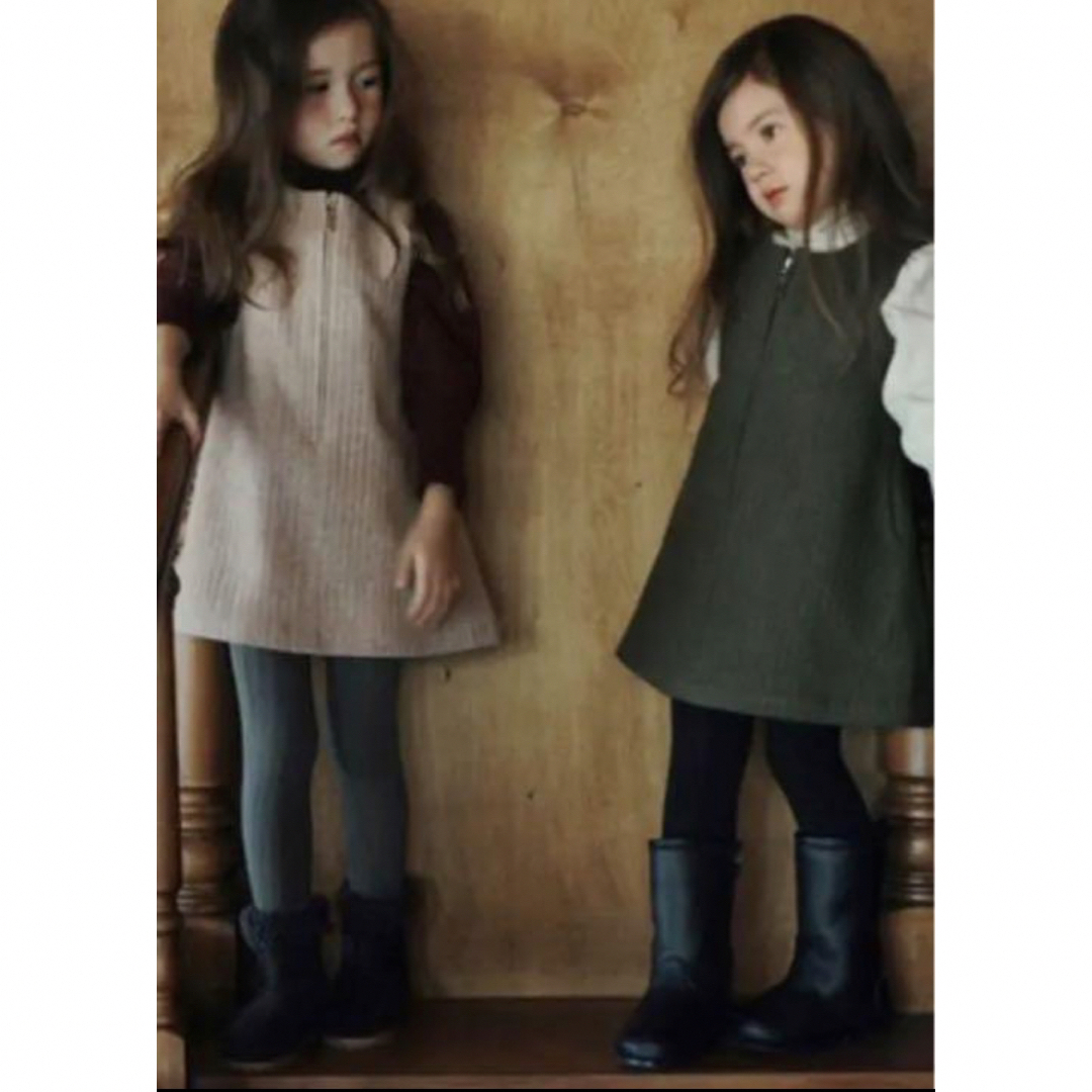 sweven*キッズ*ワンピース*カーキ*110 キッズ/ベビー/マタニティのキッズ服女の子用(90cm~)(ワンピース)の商品写真