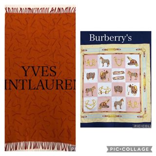 バーバリー(BURBERRY)のバーバリーズ　ノバチェック馬具柄大判スカーフ+サンローラン膝掛け　セット(バンダナ/スカーフ)