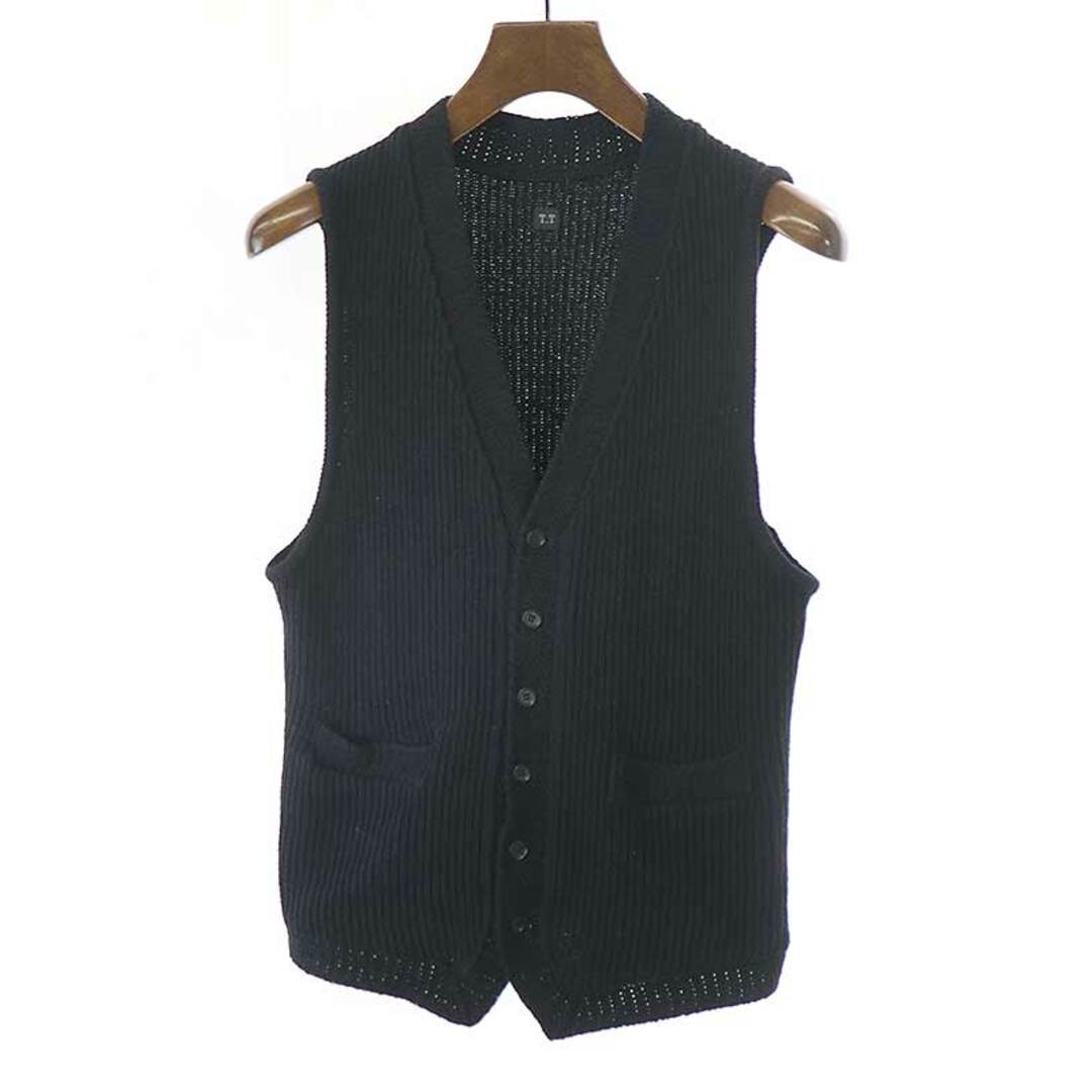 TAIGA TAKAHASHI  タイガ タカハシ KNITTED VEST シルクニットベスト/LOT504 ブラック 36