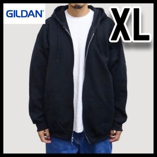 ギルタン(GILDAN)の新品未使用 ギルダン 8oz 無地ジップアップパーカー 裏起毛 黒 XL(パーカー)