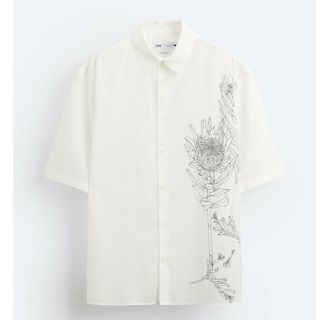 ザラ(ZARA)のZARA フラワープリント メンズ シャツ(シャツ)