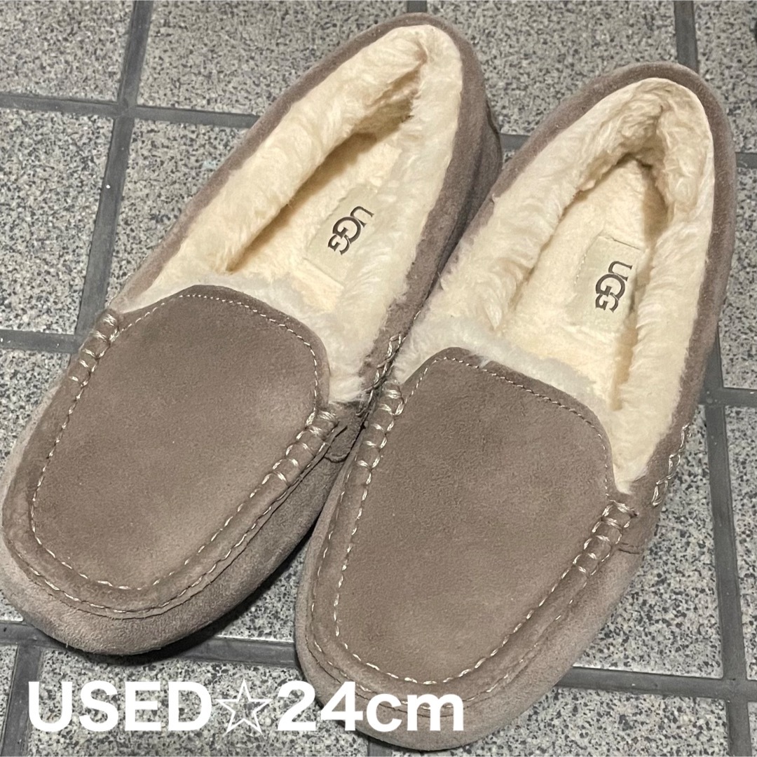 スエードライニングused】UGG アグ アンスレー モカシン 24cm