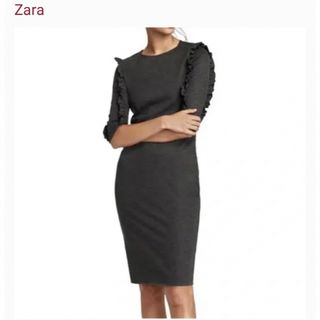 ザラ(ZARA)のZARA フリルワンピース(ひざ丈ワンピース)