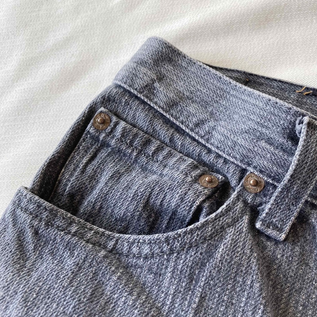 USA製 ビンテージ リーバイス フェード ストライプ ブラック デニム パンツlanru_denim