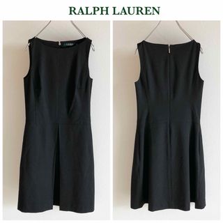 ラルフローレン(Ralph Lauren)のローレン ラルフローレン ストレッチ ノースリーブ ワンピース 00 ブラック(ひざ丈ワンピース)