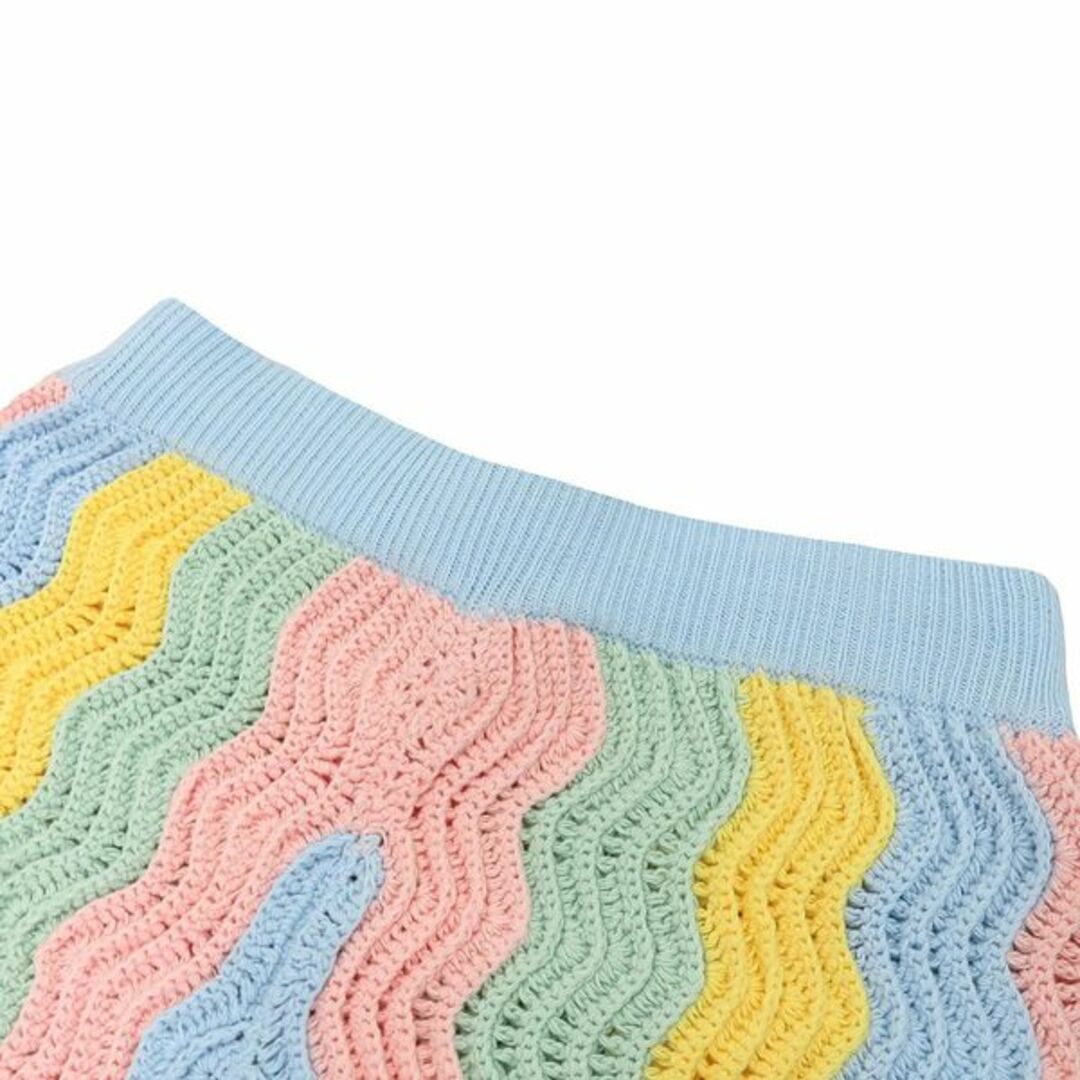 美品 カサブランカ WS22-KW-164 マルチカラー レインボー グラディエント ニット フレア パンツ L 45897