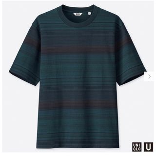 ユニクロ(UNIQLO)の新品！UNIQLO U ボーダーT（半袖）＋ Lサイズ☆ユニクロユー(Tシャツ/カットソー(半袖/袖なし))