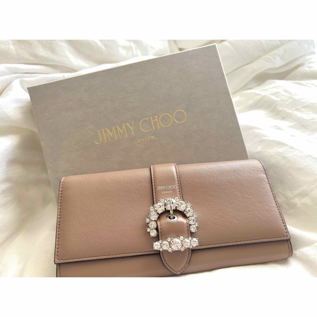 ジミーチュウJIMMY CHOO クリスタル ビジュー 2WAY チェーンバッグ 長財布