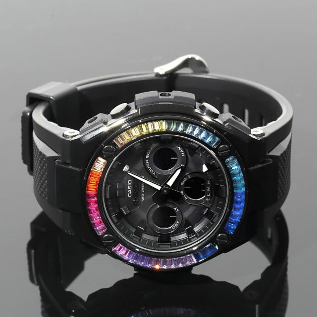 G-SHOCK(ジーショック)のG-SHOCK GST w300 w310 G-Steel カスタム ベゼル カバー RAINBOW　ブラックレインボー バケットカット メンズの時計(その他)の商品写真