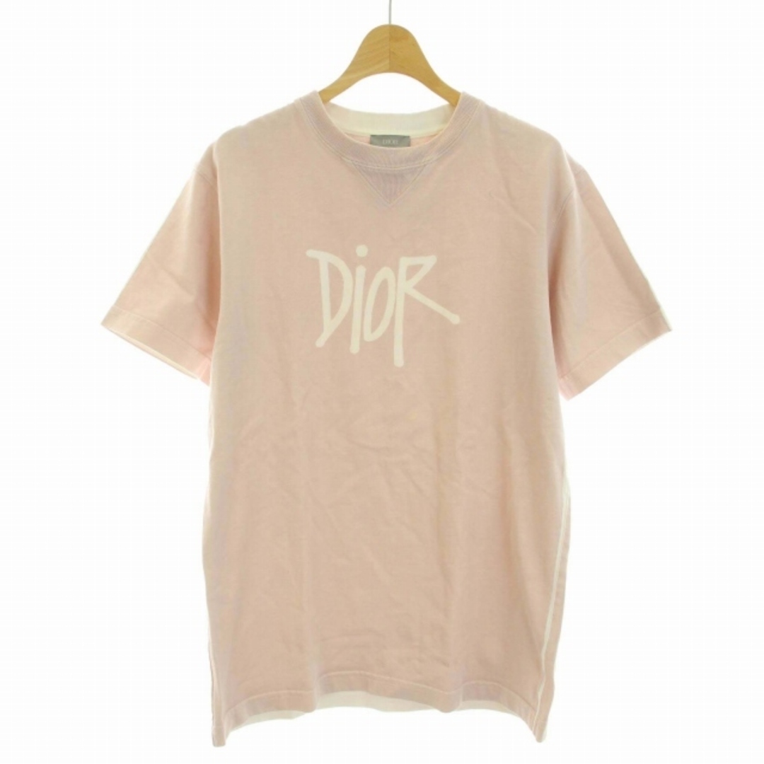 Dior HOMME STUSSY ロゴプリント Tシャツ 半袖 XS ピンク | フリマアプリ ラクマ