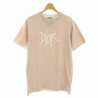 ディオールオム(DIOR HOMME)のDior HOMME STUSSY ロゴプリント Tシャツ 半袖 XS ピンク(Tシャツ/カットソー(半袖/袖なし))