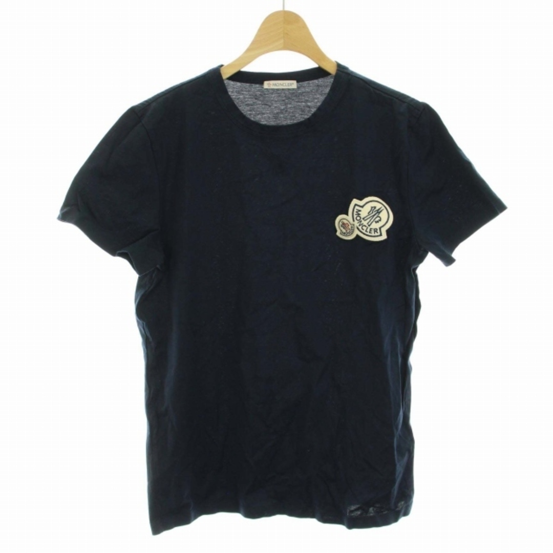 MONCLER ワッペンロゴ Tシャツ 半袖 クルーネック カットソー S 紺