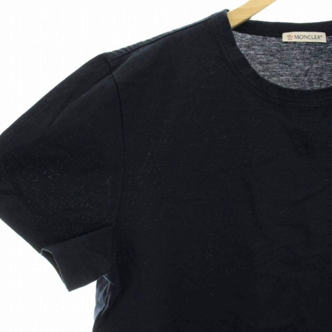 MONCLER ワッペンロゴ Tシャツ 半袖 クルーネック カットソー S 紺 3