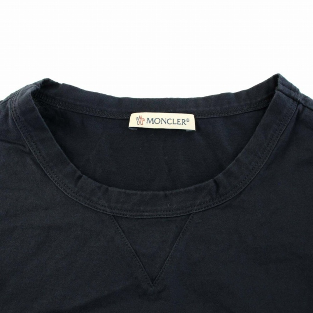 MONCLER ワッペンロゴ Tシャツ 半袖 クルーネック カットソー S 紺 5