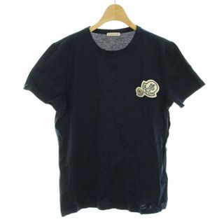 モンクレール(MONCLER)のMONCLER ワッペンロゴ Tシャツ 半袖 クルーネック カットソー S 紺(Tシャツ/カットソー(半袖/袖なし))