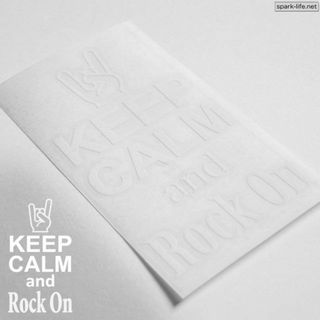 ロック好きに人気♪屋外対応ステッカー ROCK ON (WHITE)(その他)