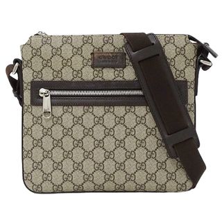 グッチ(Gucci)のグッチ GUCCI バッグ メンズ ブランド ショルダーバッグ メッセンジャーバッグ GGスプリーム ブラウン ベージュ 406410 斜め掛け クロスボディ おしゃれ 【中古】(ショルダーバッグ)