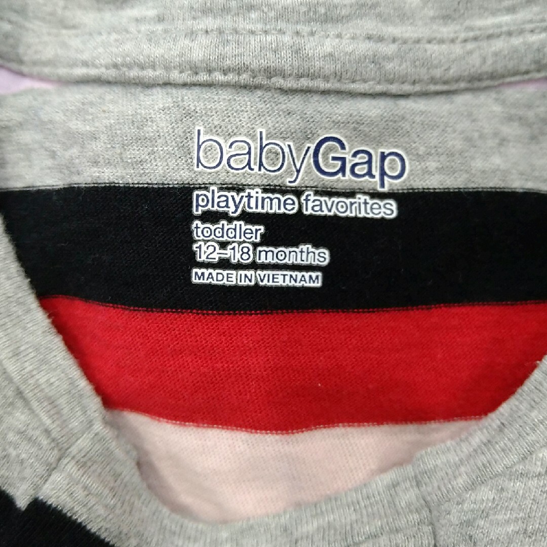 babyGAP(ベビーギャップ)のベビーギャップ　ボーダー　ロンT　長袖シャツ　カットソー　80　くま キッズ/ベビー/マタニティのベビー服(~85cm)(シャツ/カットソー)の商品写真