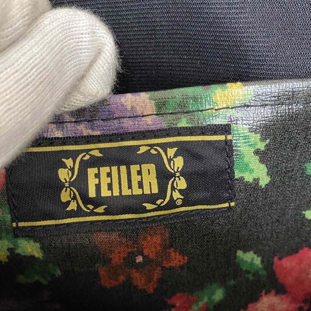 FEILER(フェイラー)のFEILER フェイラー トートバッグ 　花柄　ブラック　ビニール　no.67 レディースのバッグ(トートバッグ)の商品写真