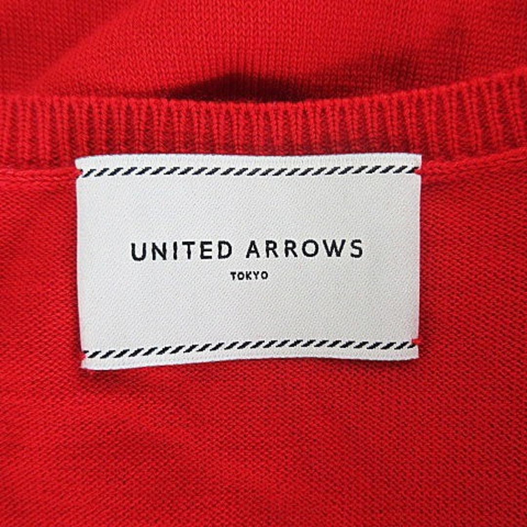 UNITED ARROWS(ユナイテッドアローズ)のユナイテッドアローズ ニットカーディガン ウール 長袖 クルーネック 無地 赤 レディースのトップス(カーディガン)の商品写真