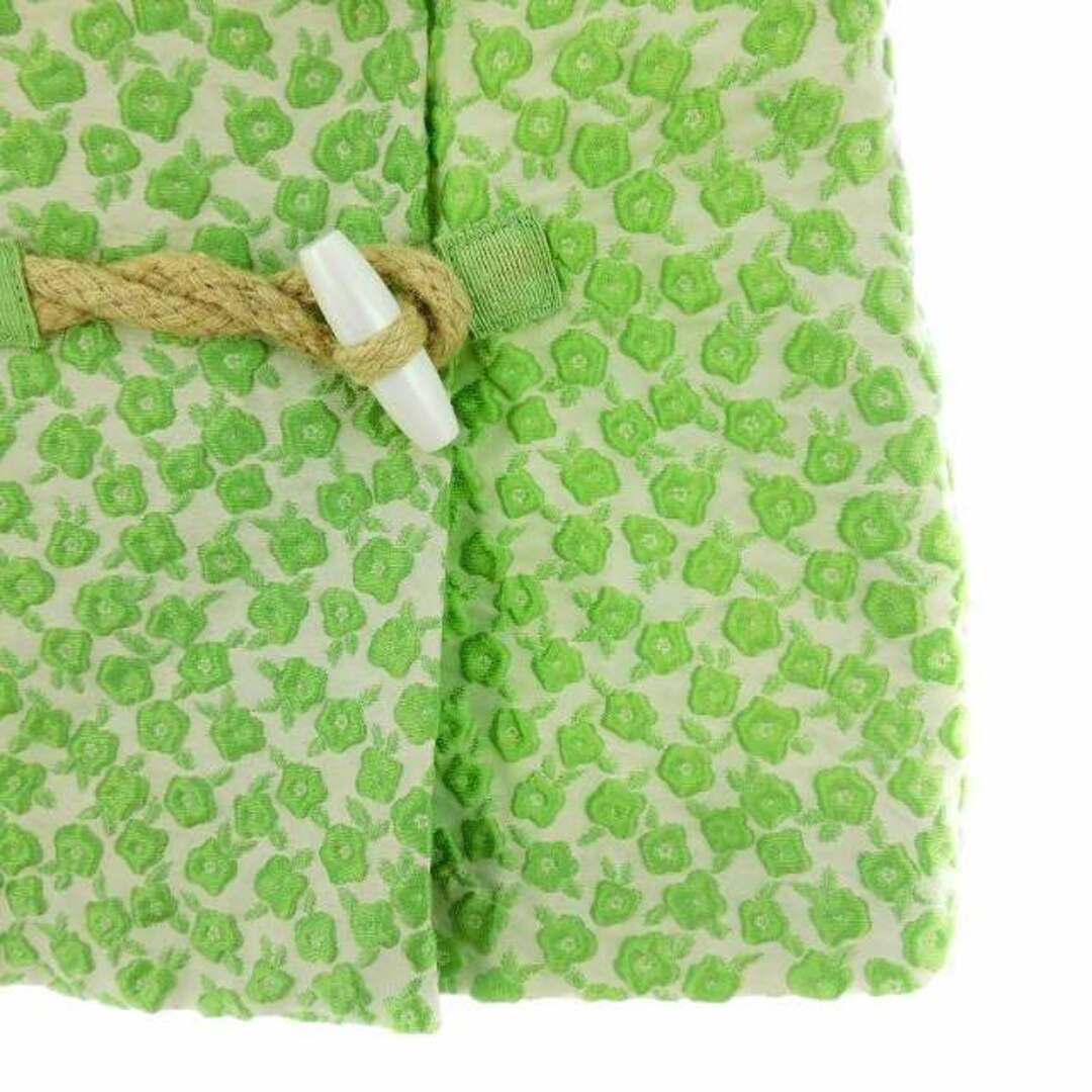 モスキーノチープアンドシック 花柄スカート ミニ 台形 絹混 総柄刺繍 38 緑
