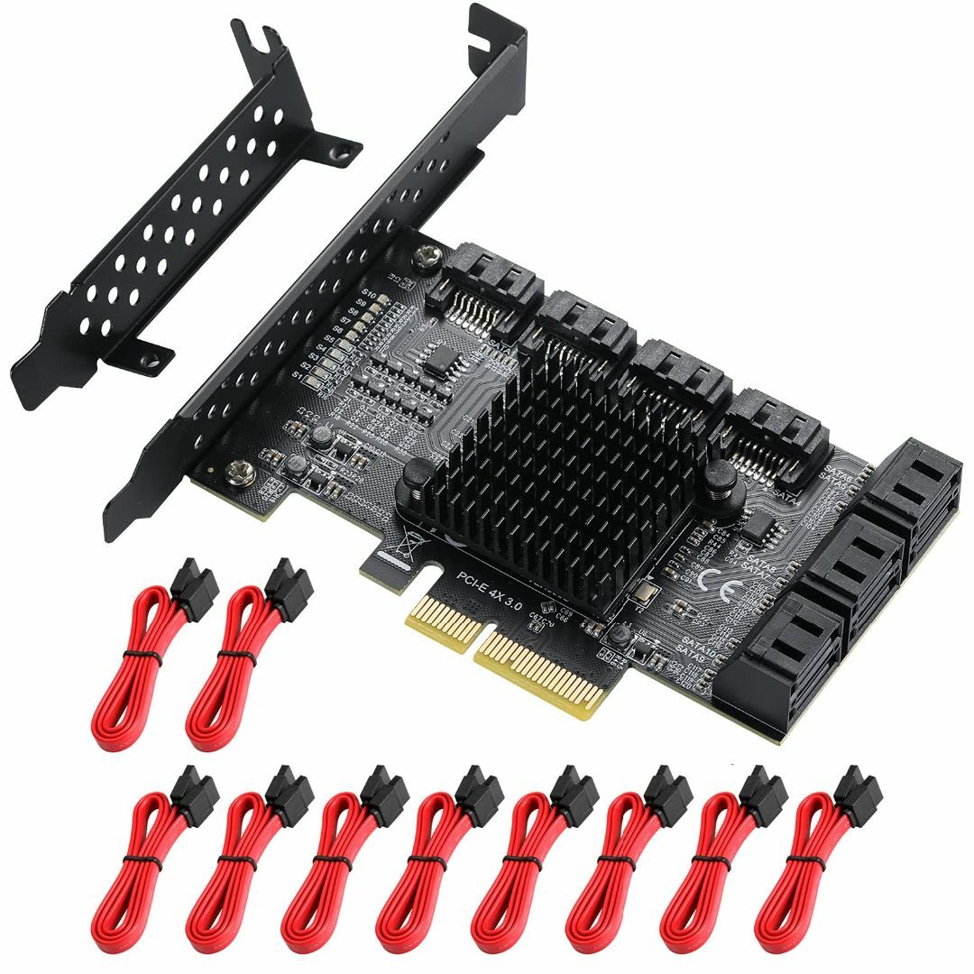 【色: PCI-E 4X 10SATA】BEYIMEI PCIE 4X SATA