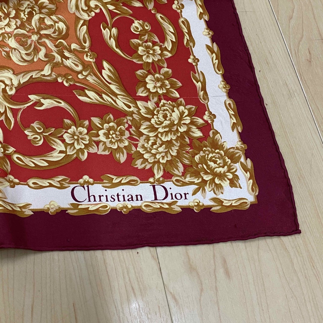 Christian Dior(クリスチャンディオール)のクリスチャンディオール スカーフ　オレンジ系　ボタニカル　no.16 レディースのファッション小物(バンダナ/スカーフ)の商品写真