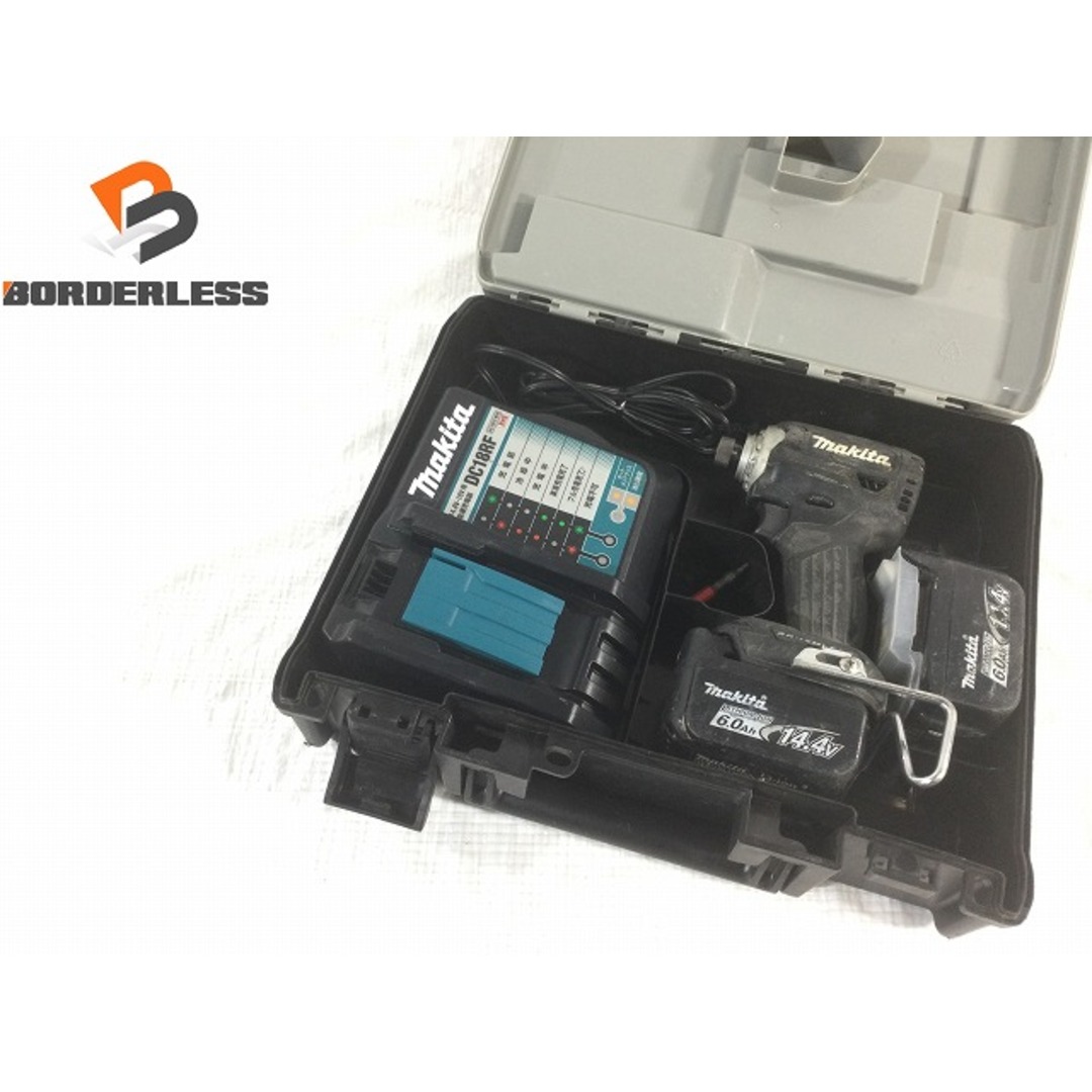 ☆品☆makita マキタ 14.4V 充電式インパクトドライバー TD161DRGX バッテリー2個(6.0Ah) 充電器 ケース付 コードレス 80898