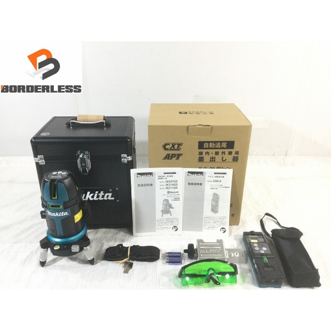 ☆未使用品☆makita マキタ 自動追尾 屋内・屋外兼用墨出し器 SK211GDZ 本体+受光器+ケース付き おおがね・ろく 80978