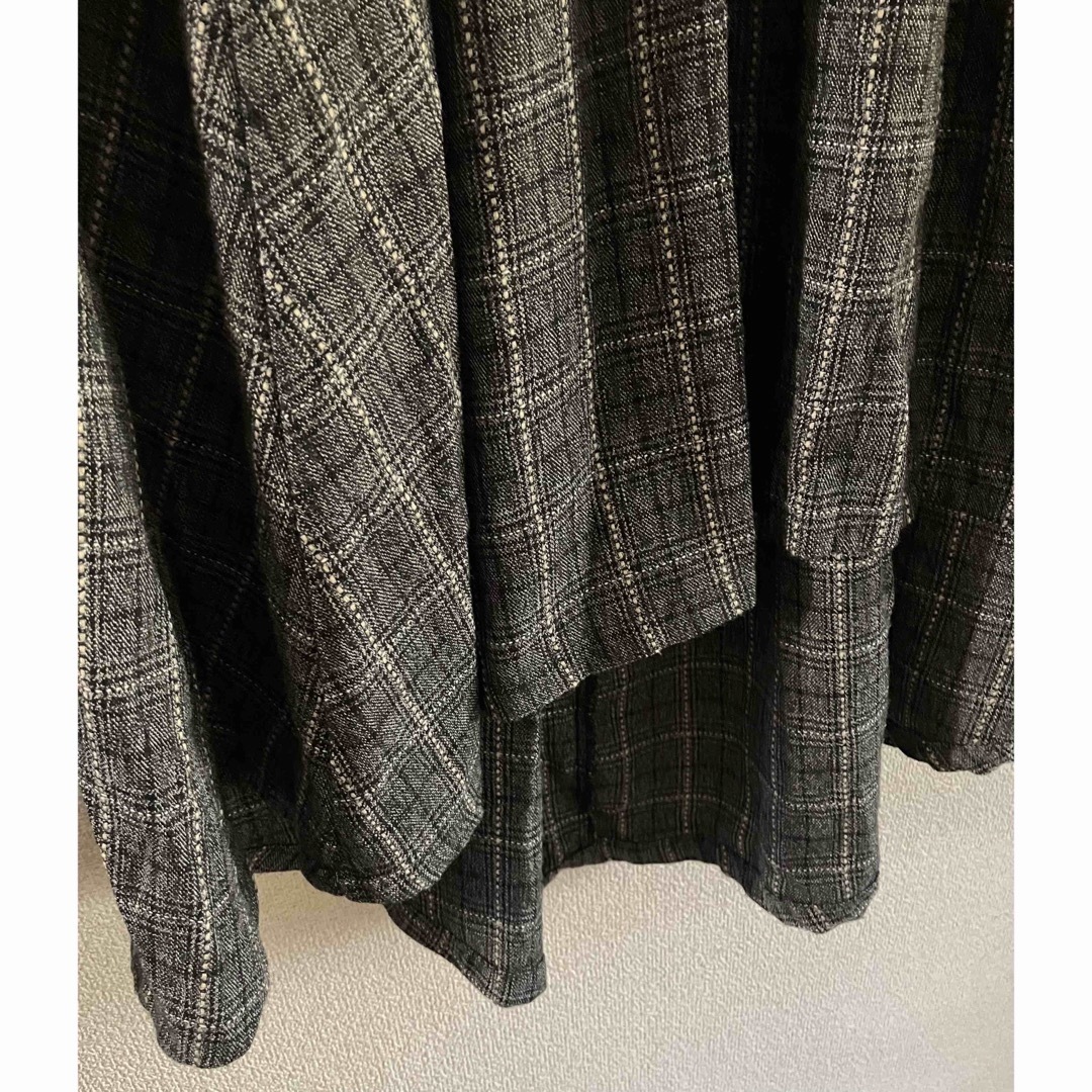 AS KNOW AS(アズノウアズ)のアズノウアズ　チェックスカート　グレー系　ウエストゴム レディースのスカート(ロングスカート)の商品写真