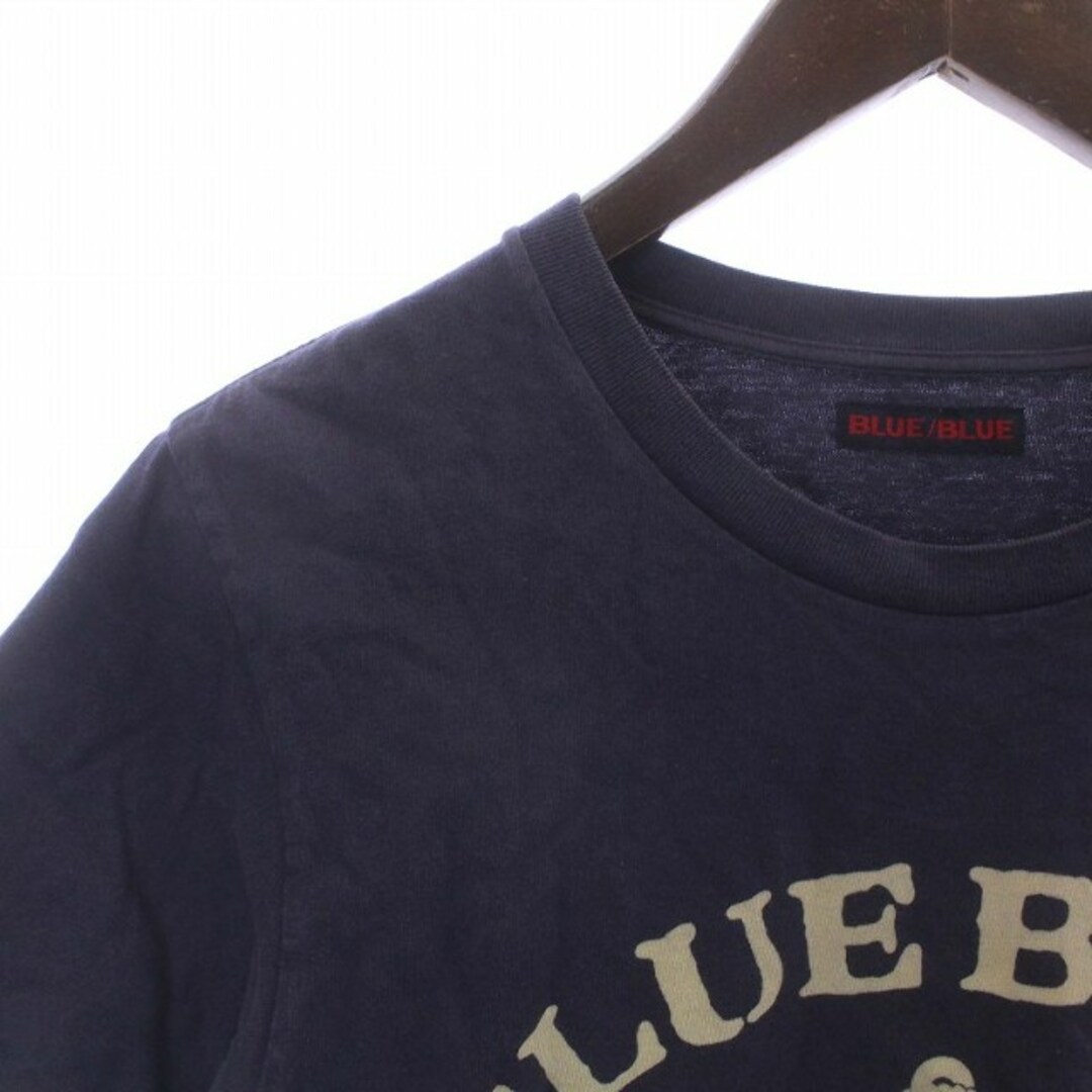 BLUE BLUE(ブルーブルー)のBLUE BLUE Tシャツ カットソー 半袖 クルーネック ロゴ 1 S 紺 メンズのトップス(Tシャツ/カットソー(半袖/袖なし))の商品写真