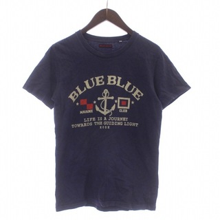 ブルーブルー(BLUE BLUE)のBLUE BLUE Tシャツ カットソー 半袖 クルーネック ロゴ 1 S 紺(Tシャツ/カットソー(半袖/袖なし))
