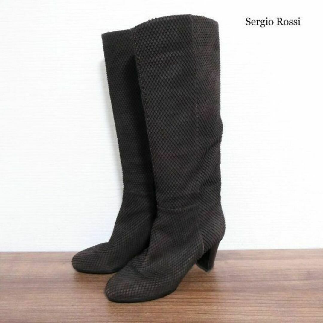 Sergio Rossi - 良品 セルジオロッシ パイソン レザー チャンキー