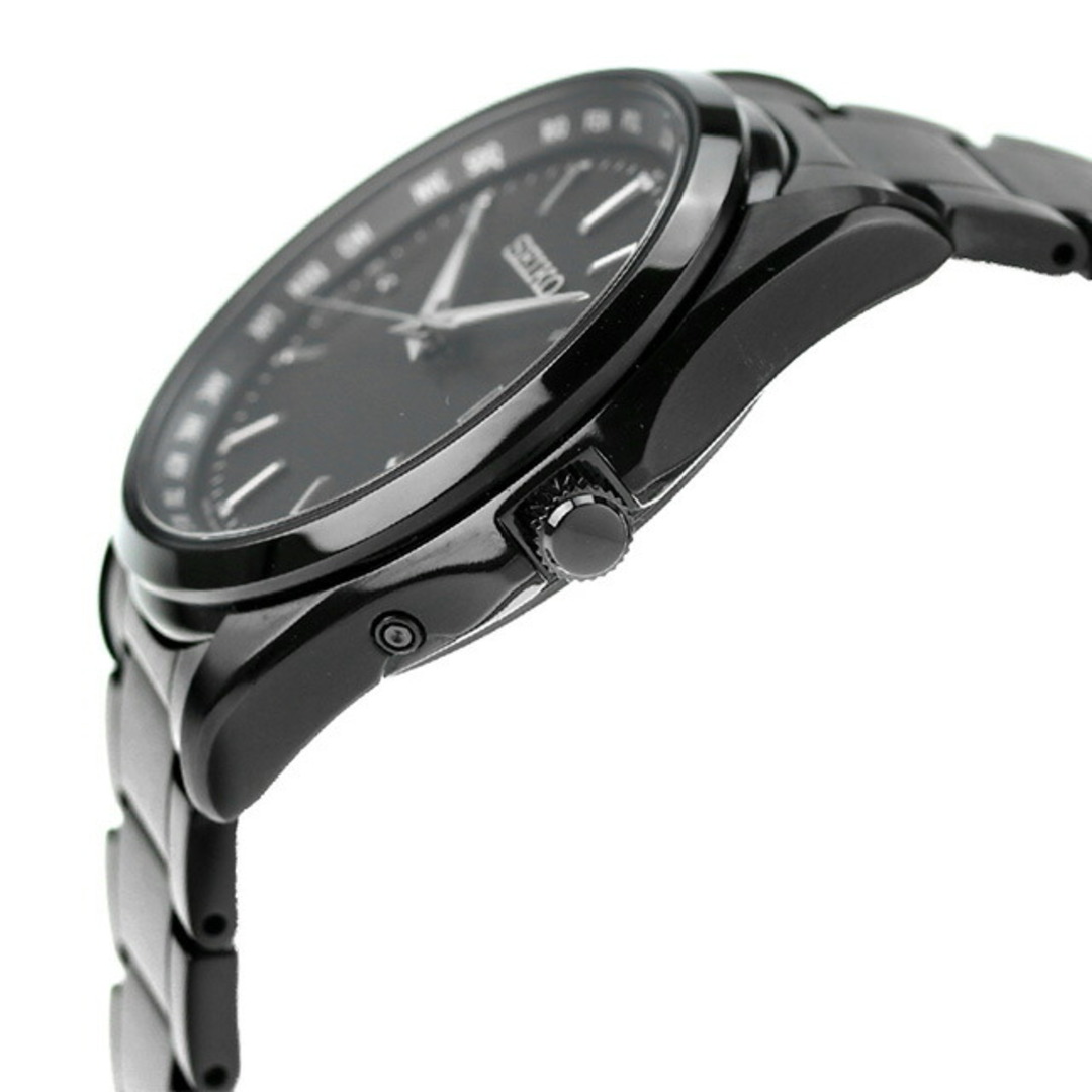 SEIKO SELECTION 腕時計 メンズ SBTM333 チタン製ソーラー電波 ワールドタイム機能付き 電波ソーラー ブラックxブラック アナログ表示 1