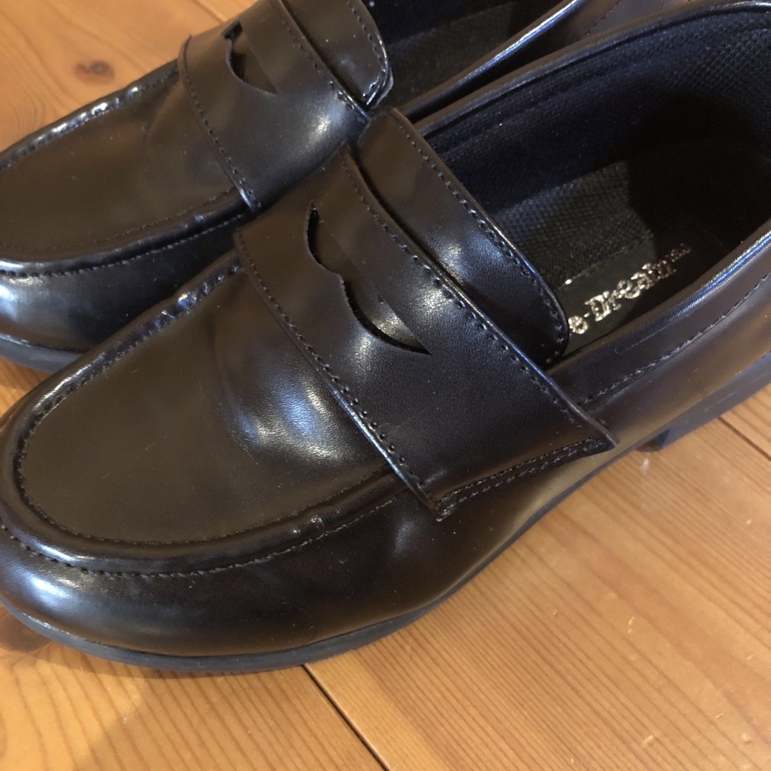 キッズ　19センチ　黒ローファー　フォーマル革靴 キッズ/ベビー/マタニティのキッズ靴/シューズ(15cm~)(ローファー)の商品写真