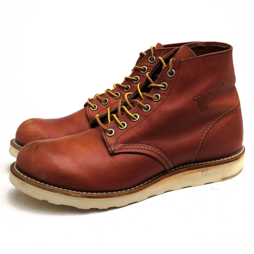 レッドウィング／RED WING ワークブーツ シューズ 靴 メンズ 男性 男性用レザー 革 本革 レッド ブラウン 赤 茶  9105 PLAIN TOE プレーントゥ トラクショントレッドソール  グッドイヤーウェルト製法 プレーントゥ