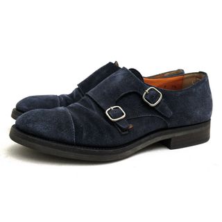 サントーニ(Santoni)のサントーニ／Santoni シューズ ビジネスシューズ 靴 ビジネス メンズ 男性 男性用スエード スウェード レザー 革 本革 ネイビー 紺  12697 ダブルモンクストラップ レザーソール(ドレス/ビジネス)